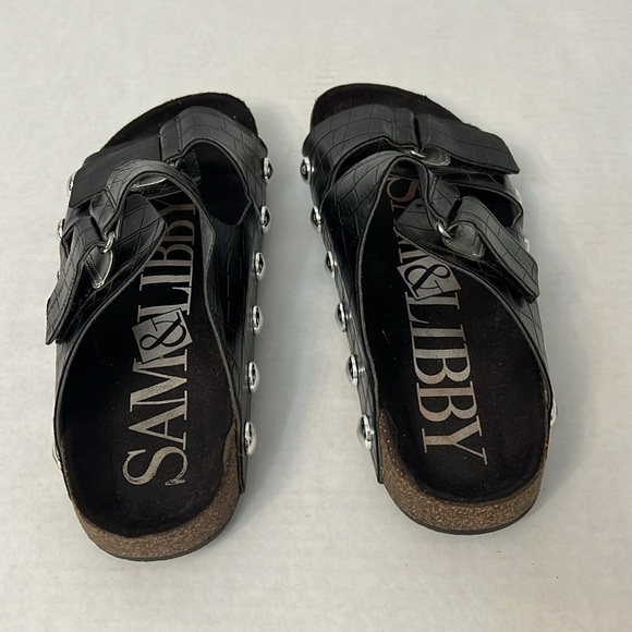 Sam & Libby Black Slide Sandals 7 - Picture 3 of 16